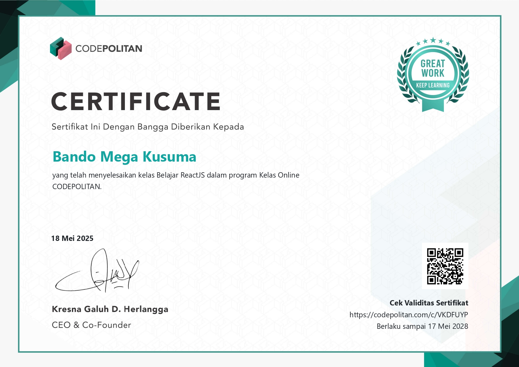 Certificate 1